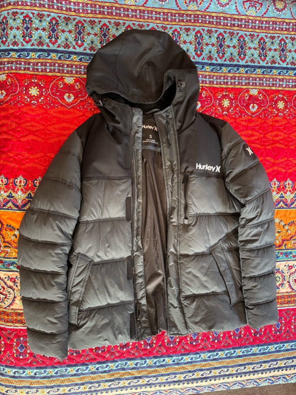Hurley Black Hooded Insulated Jacket